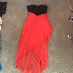 Strapless Black and Red Dress